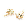 Brass Pave Cubic Zirconia Pendants KK-T074-97A-G-2