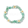 3Pcs Natural Green Aventurine & New Jade & Labradorite Beaded Stretch Bracelets for Women BJEW-JB12315-3
