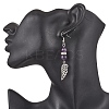 Natural Amethyst & Natural Green Aventurine & Natural Rose Quartz Wing Dangle Earrings EJEW-TA00684-3