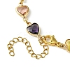 Colorful Glass Heart Link Bracelets BJEW-JB10578-4