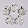 Alloy Pendant Cabochon Settings PALLOY-A13349-AS-NR-1