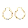 Brass Two Tone Twist Hoop Earrings EJEW-B117-06A-M-4