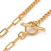 Brass Curb Chain & Paperclip Chain Necklaces for Women NJEW-U011-08G-2