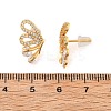 Brass Micro Pave Clear Cubic Zirconia Stud Earrings EJEW-B131-04G-5