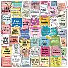 50Pcs Motivationa Word Paper Self-Adhesive Picture Stickers AJEW-S086-10-1