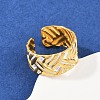 304 Stainless Steel Adjustable Enamel Cuff Rings for Women LS-RJEW-A074-06G-1