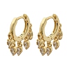 Brass Micro Pave Clear Cubic Zirconia Huggie Hoop Earrings EJEW-K083-45G-3