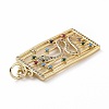 Brass Micro Pave Colorful Cubic Zirconia Pendants KK-E068-VF029-3
