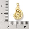 Brass Micro Pave Clear Cubic Zirconia Pendants KK-M300-03G-02-3
