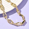 Clear Cubic Zirconia Oval Link Chains Bracelet BJEW-G773-04G-3