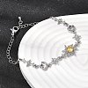 Brass Micro Pave Cubic Zirconia Link Bracelets BJEW-H639-06P-2