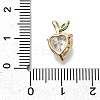 Brass Pave Clear Cubic Zirconia Charms KK-Q048-21G-3