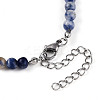 Natural Blue Spot Jasper 4.5mm Round Beaded Flower Pendant Necklaces NJEW-T016-04D-6