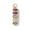 Natural Green Aventurine & Rose Quartz & Lemon Jade & Red Jasper & Jade & Synthetic Malachite & Brass Disc Pendants X-PALLOY-JF04941-2