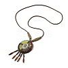 Retro Style Glass & Acrylic & CCB Beads Pendant Necklaces NJEW-Q349-01B-1