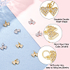 10Pcs 2 Colors Rack Plating Brass & Clear Cubic Zirconia Pendants KK-HS0001-11-4