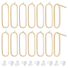 BENECREAT 10Pcs Hollow Oval Rack Plating Brass Stud Earring Findings KK-BC0013-46A-1