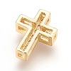 Brass Micro Pave Cubic Zirconia Beads ZIRC-F088-027G-2