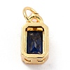 Real 18K Gold Plated Brass Inlaid Cubic Zirconia Charms X-ZIRC-L100-075G-05-4