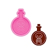 Bottle with Skull & Bone Pendant Silicone Molds DIY-M034-26-1