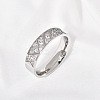 304 Stainless Steel with Clear Cubic Zirconia Finger Rings FS-WG2FC1C-08-1