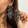 Alloy Rhinestone Dangle Stud Earrings WG34A94-01-1