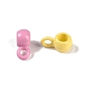 Spray Paint Alloy Pendant Tube Bails PALLOY-H145-03-2