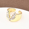 Brass Micro Pave Cubic Zirconia Cuff Rings RJEW-D333-04B-G-2