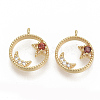 Brass Micro Pave Cubic Zirconia Charms KK-N216-28C-NF-1