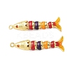 Brass Micro Pave Cubic Zirconia Enamel Pendants KK-G539-02G-01-1