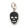 304 Stainless Steel Black Enamel European Dangle Charms STAS-U005-43P-1