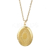 2Pcs 2 Colors Brass Oval Locket Pendant Necklaces NJEW-JN05905-4