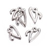 Platinum Plated Alloy Letter Pendants PALLOY-J718-01P-V-2