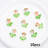 10Pcs Glass Pendants PALLOY-YW00040-02-1
