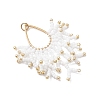 Glass Seed Beaded Imitation Coral Pendants PALLOY-MZ00938-01-3