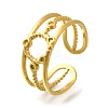 Ion Plating(IP) 304 Stainless Steel Open Cuff Ring Components RJEW-U017-08G-1