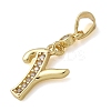 Brass Micro Pave Cubic Zirconia Pendants KK-M319-02G-Y-2