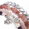 4Pcs Natural & Synthetic Gemstone Stretch Bracelet Sets BJEW-JB08946-6