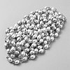 Plastic Imitation Pearl Oval Link Bracelet LCHA-WH0001-04-2