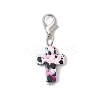 Synthetic Turquoise Cross Pendant Decorations HJEW-JM02568-4