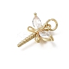Brass Micro Pave Clear Cubic Zirconia Pendants CU-L001-09G-03-2