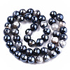 Electroplate Natural Fire Crackle Agate Beads Strands G-T131-54A-2