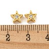 Brass Micro Pave Clear Cubic Zirconia Beads KK-B096-22G-3