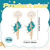 ANATTASOUL 3 Pairs 3 Colors Golden Alloy Sun with Shell Shape Dangle Stud Earrings EJEW-AN0004-40-2