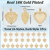 26Pcs 26 Styles Rack Plating Brass Pendants KK-SC0006-13-2