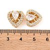 Brass Micro Pave Clear Cubic Zirconia Beads KK-S389-23G-3