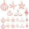 72Pcs 6 Styles Alloy Enamel Pendants ENAM-AR0001-84-1