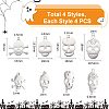 16Pcs 4 Styles 201 & 304 Stainless Steel Charms STAS-UN0060-22-3