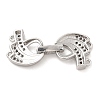 Rack Plating Brass Micro Pave Clear Cubic Zirconia Fold Over Clasps KK-H447-15P-3