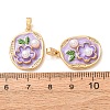 Brass Micro Pave Clear Cubic Zirconia Pendants CU-CBA805D-02G-01-3